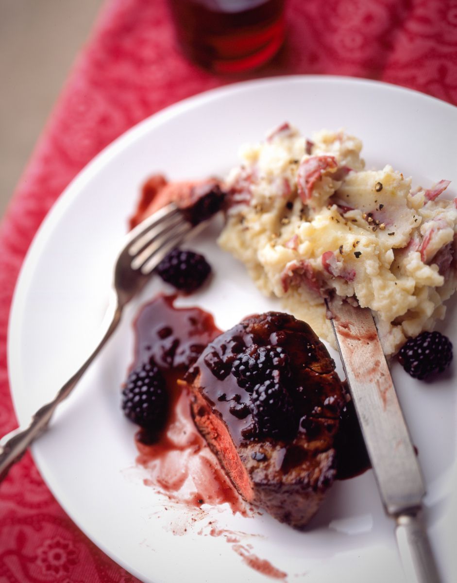 Filet Mignon w/blackberry sauce &smashed potatoes top new york seattle food photographer