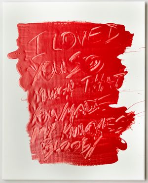 acrylic on canvas, 50 x 40 cm I Loved You So Much That You Made My Knuckles Bloody, 2021