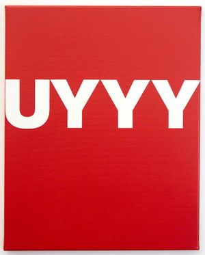 spray paint on canvas, 40 x 50cm UYYY, 2025