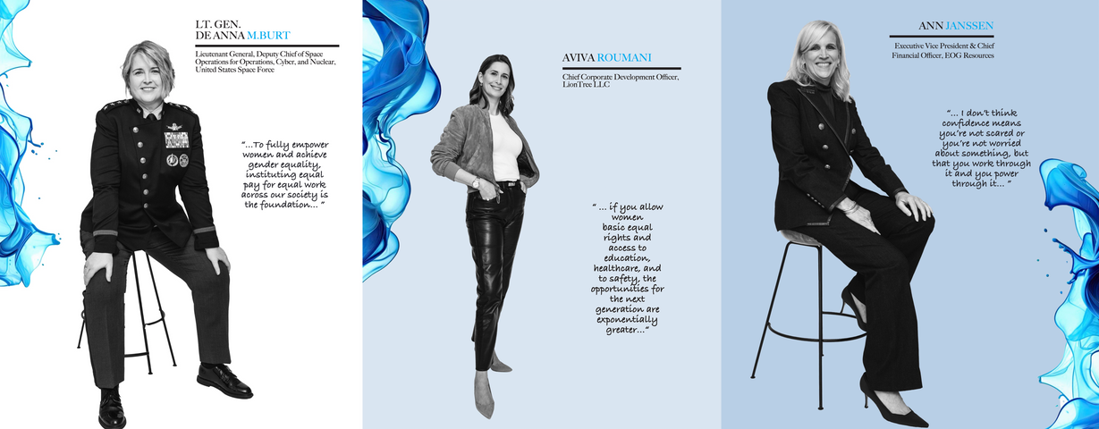 Lt. Gen. De Anna M. Burt, Beth Potter, Ann Janssen, Aviva Roumani 