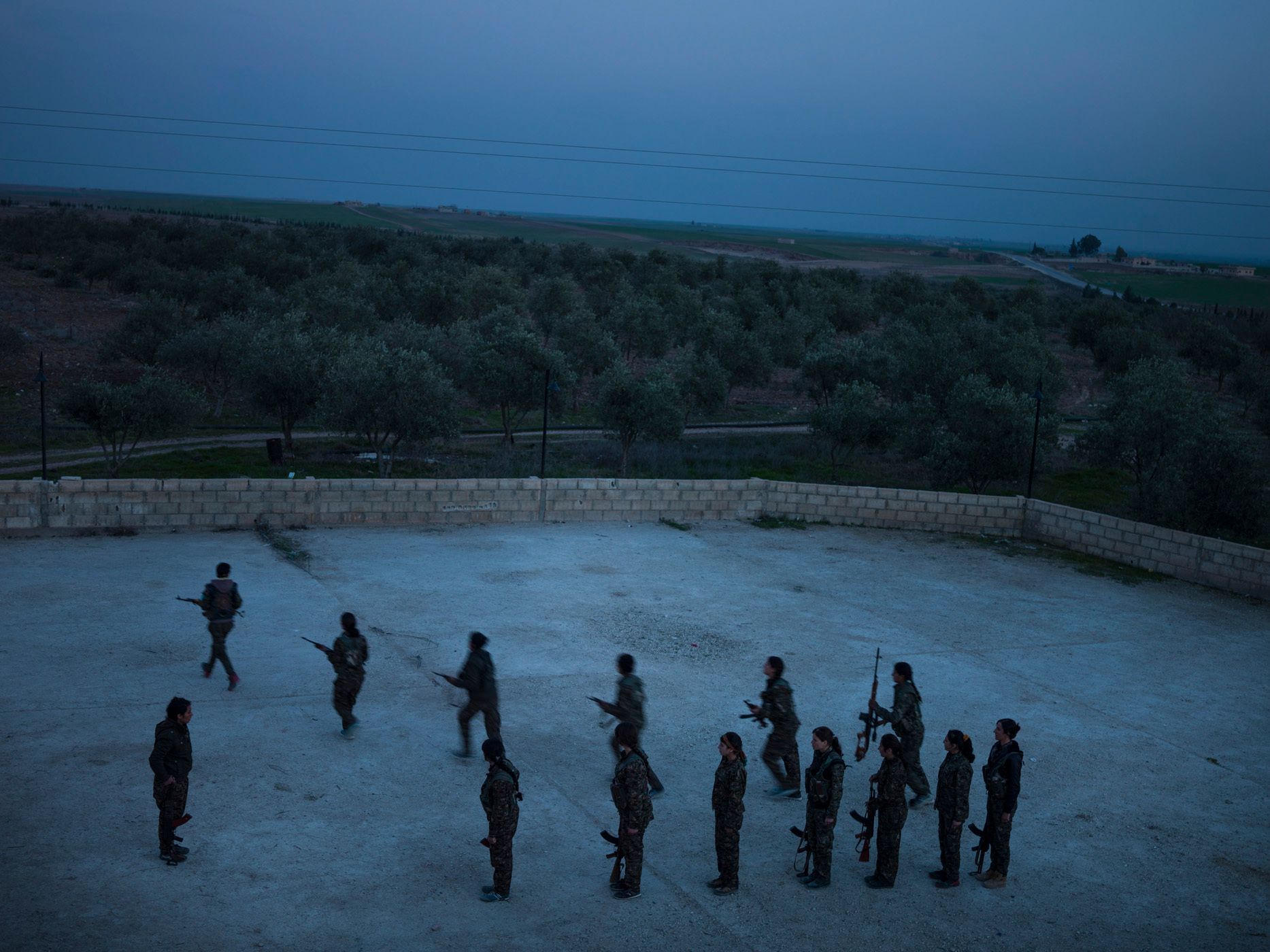 YPJ members during their daily training in their base in Serikani. 21.jpg