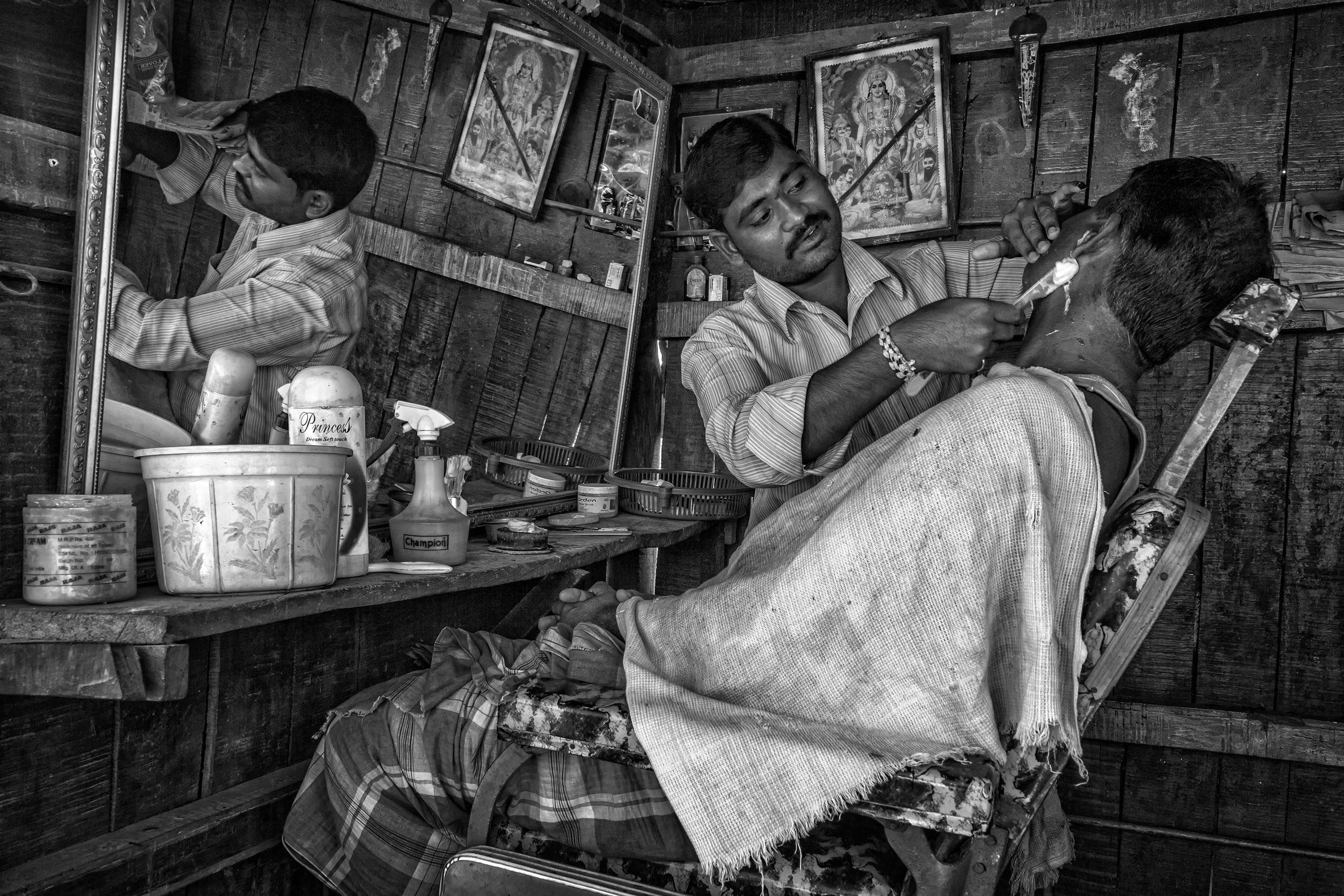 Barber and Client (Badami, Karnataka) work.laborers-9.jpg