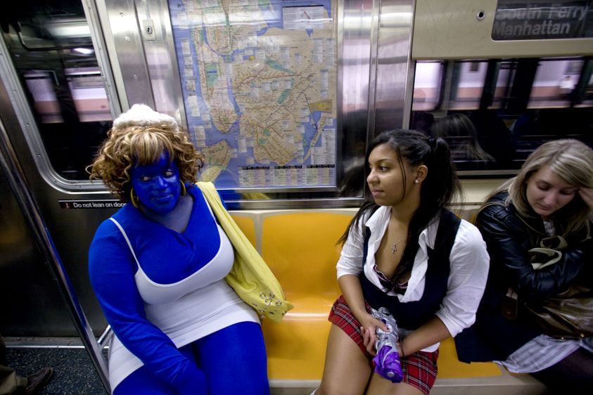 Smurf  on  Subway, NYC