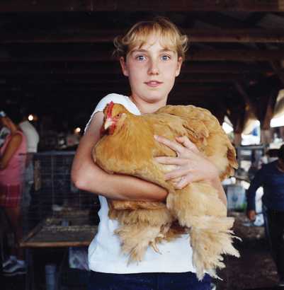 "Norie With Her Favorite Hen" Delaware County Fair 2000