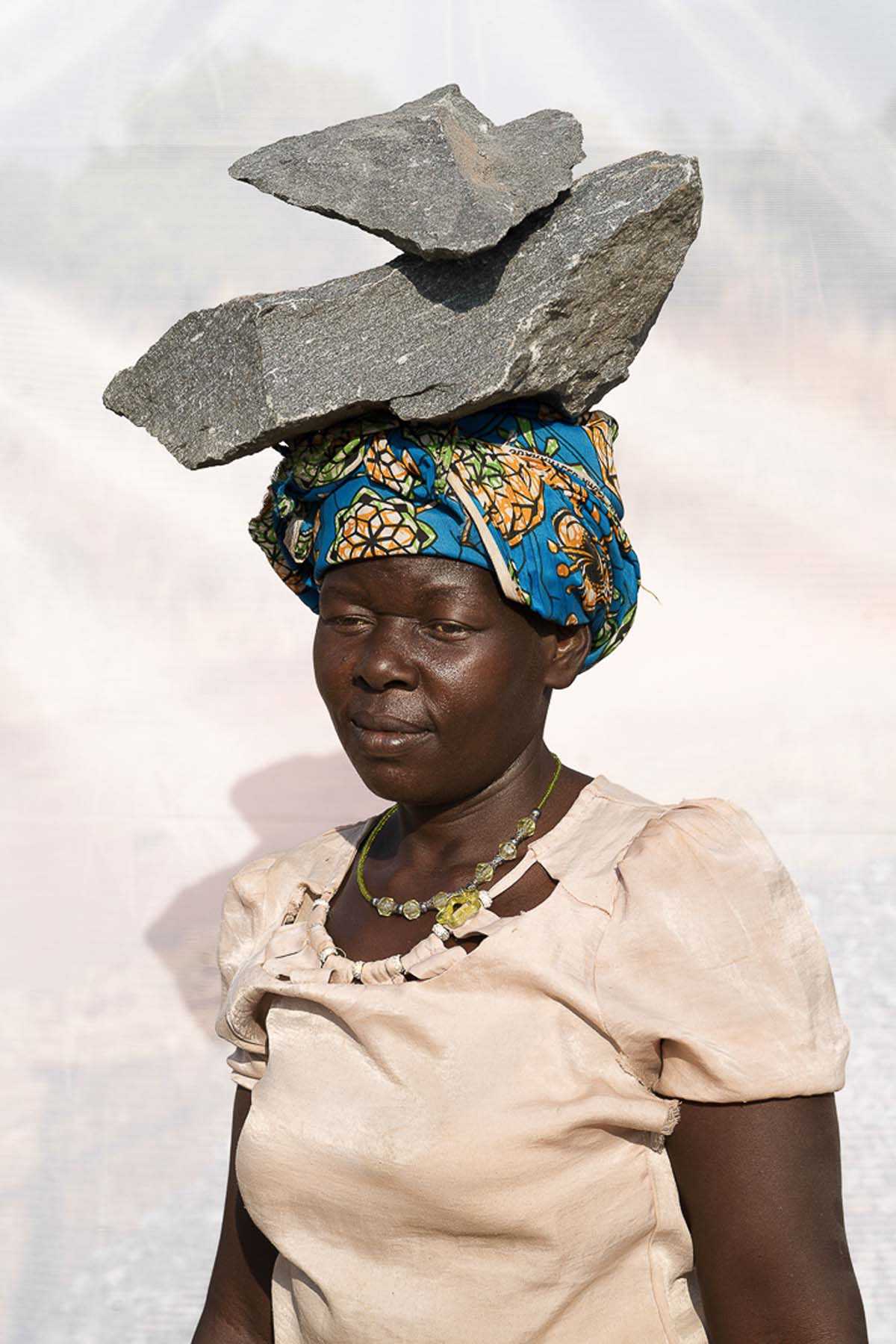 Carrying rocks to make gravel