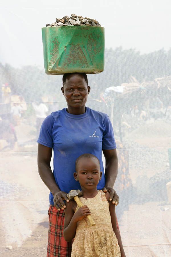 A. Nancy: Age 27 & her daughter Patience: Age 4. Working in quarry for 10 years.