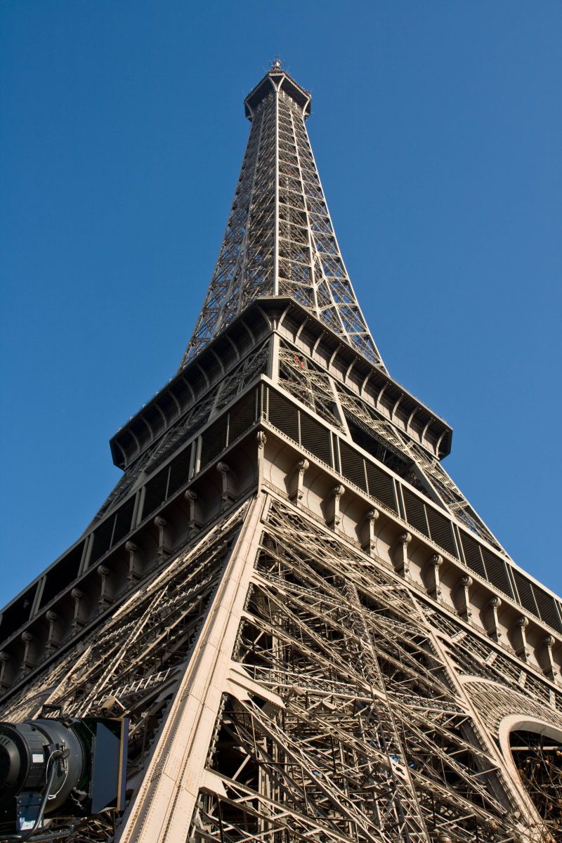 The Eiffel Tower located on the Champ de Mars in Paris. Eiffel Tower