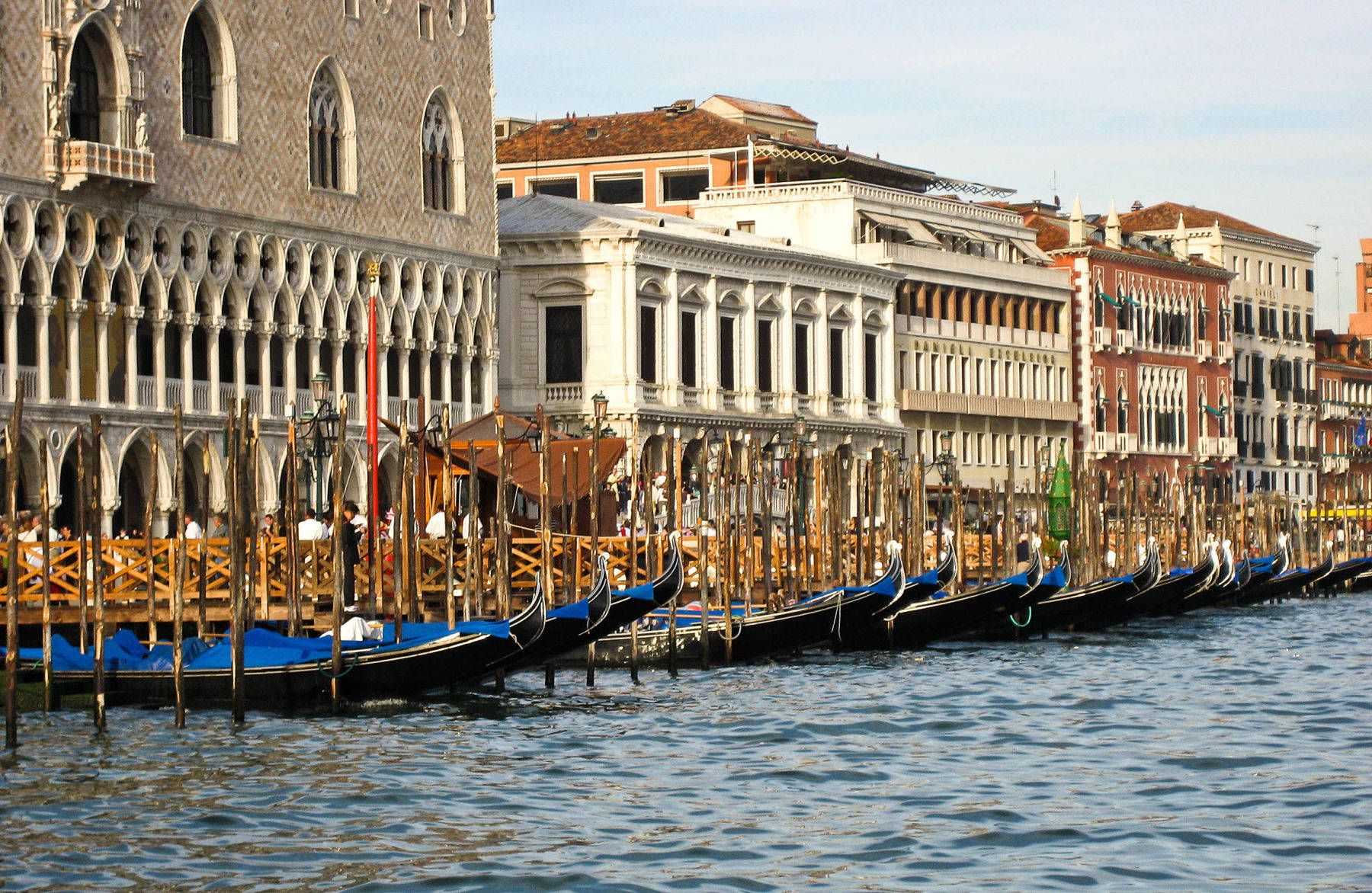 Gondolas Along the Grand Canal