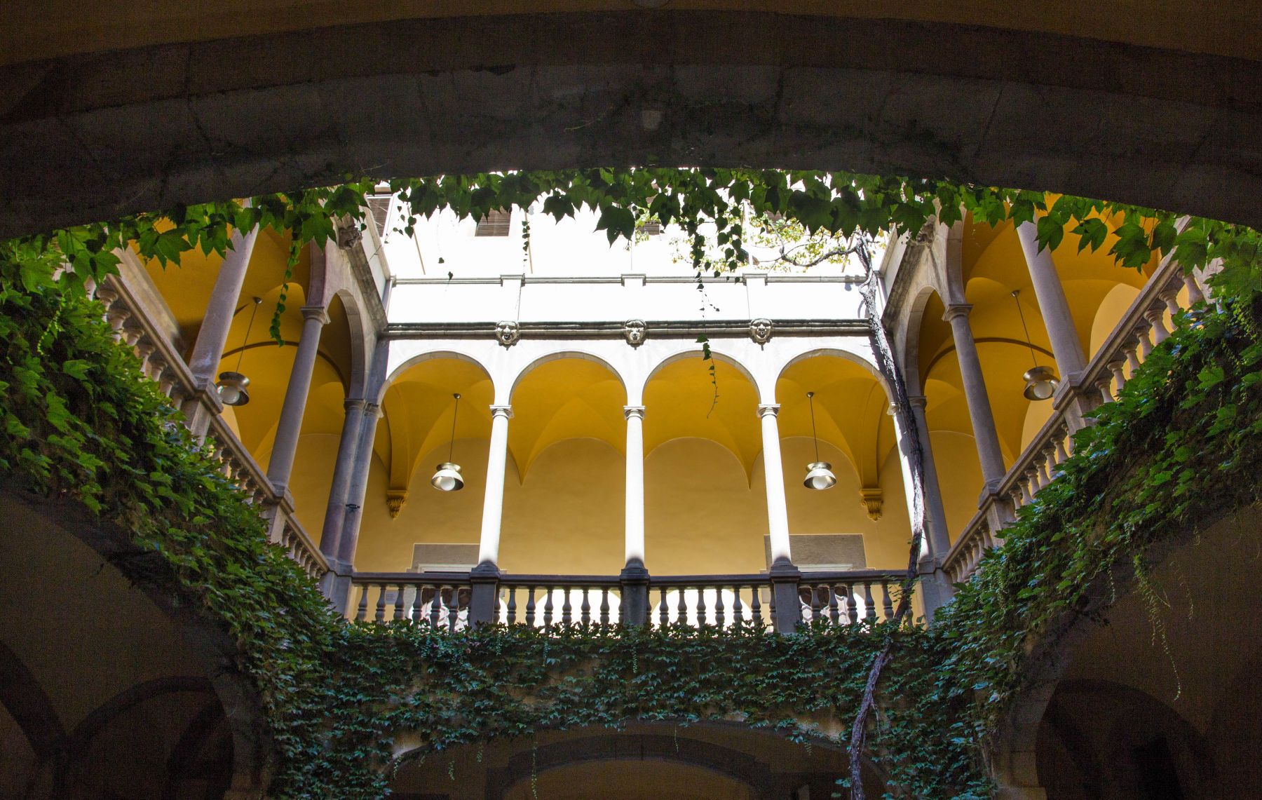 Palacio de los Virreyes or the Palace of the Viceroys en Ingles in the Gothic Quarter, Barcelona, Spain Courtyard in the Palacio de los Virreyes (Palace of the Viceroys)