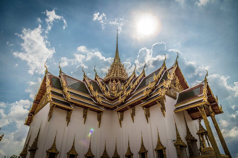 One of the many buildings on the grounds of the Grand Palace in Bangcock, Thailand Grand Palace