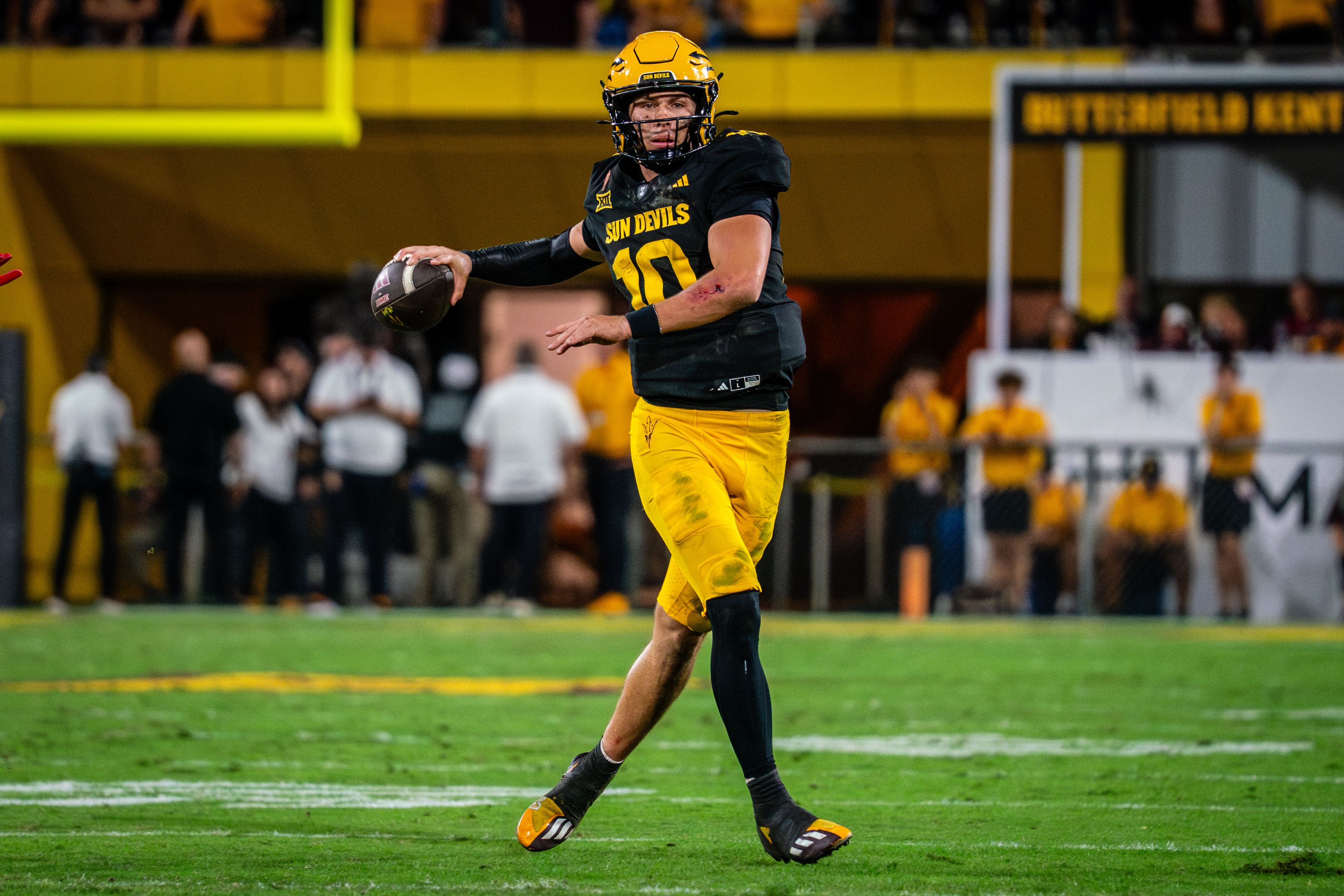 ASU QB Sam Leavitt attempts a pass against Utah Sam Leavitt.jpg