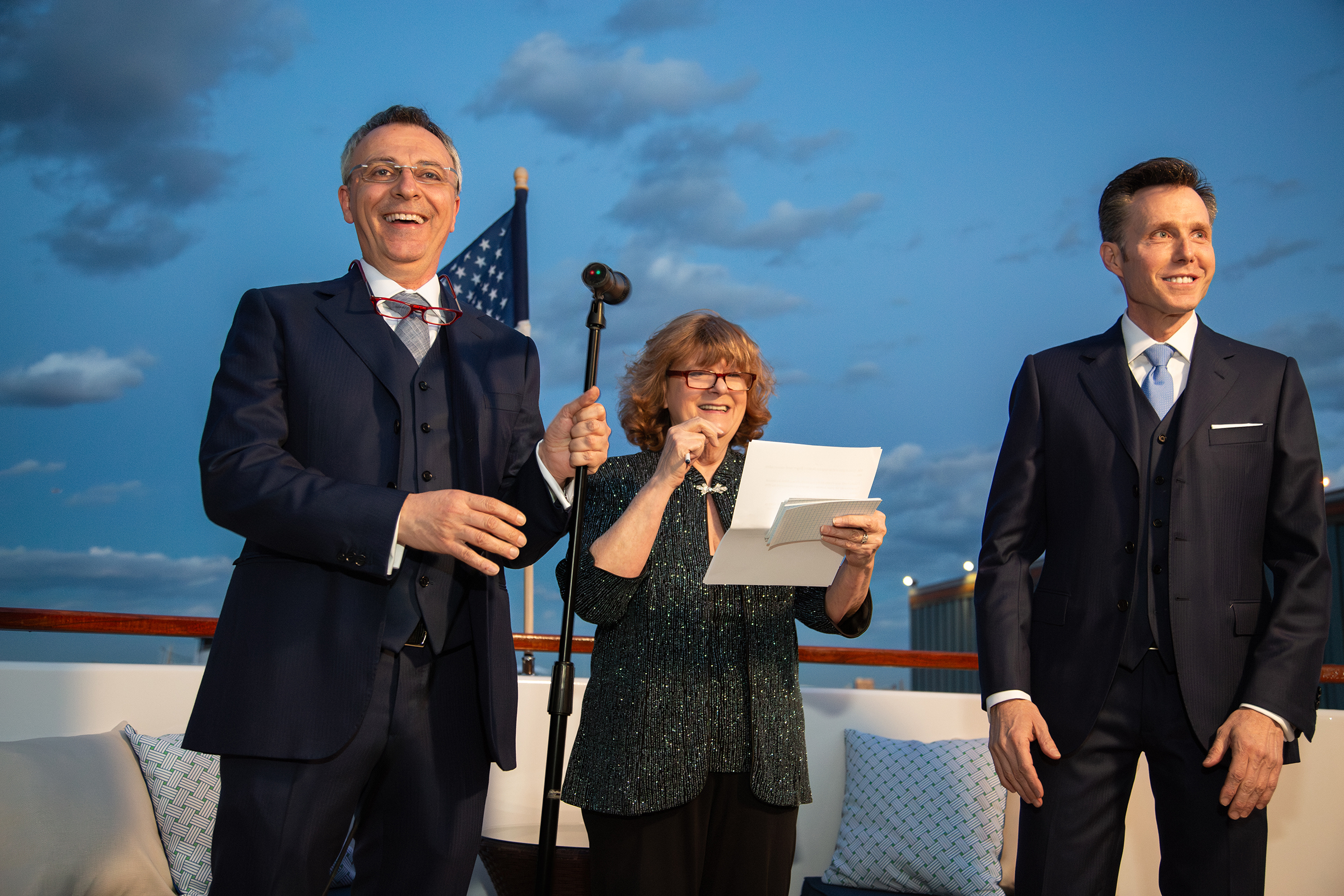 Same‑sex wedding ceremony begins aboard Hudson River yacht