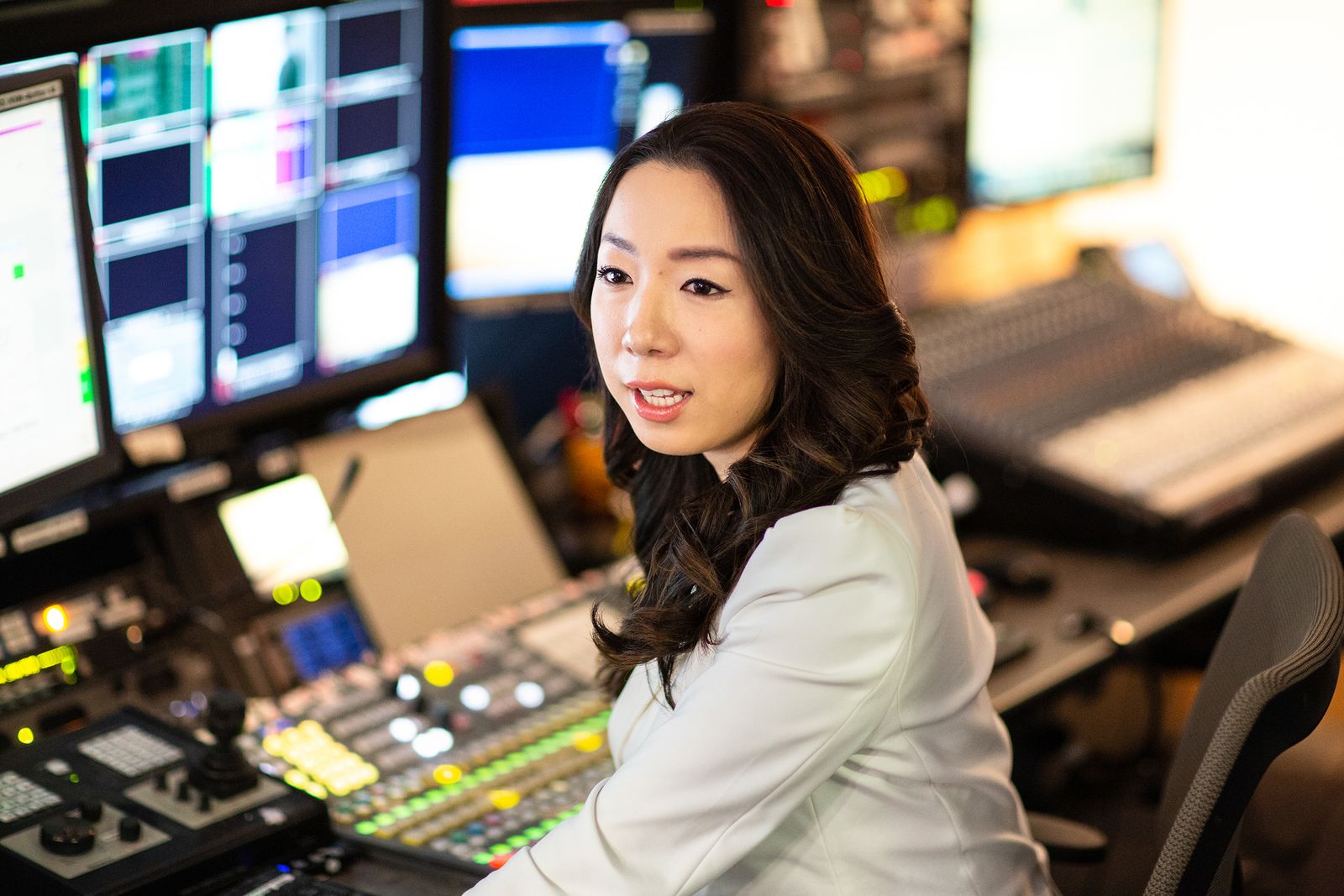 Chika Osaka, Reuters TV Producer — Control Room Monitoring Portrait