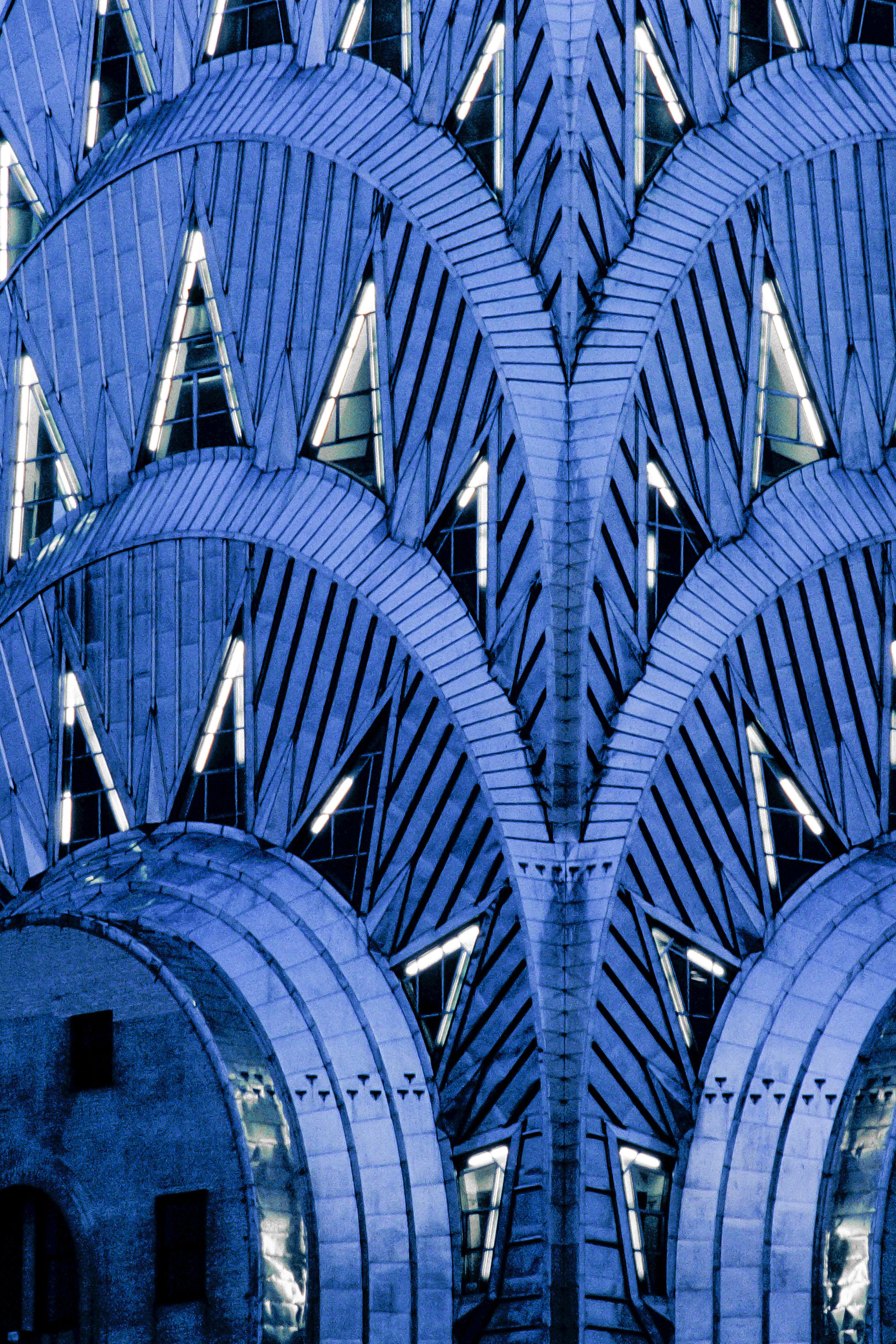 Closeup of top of Chrysler Building in New York City, New York