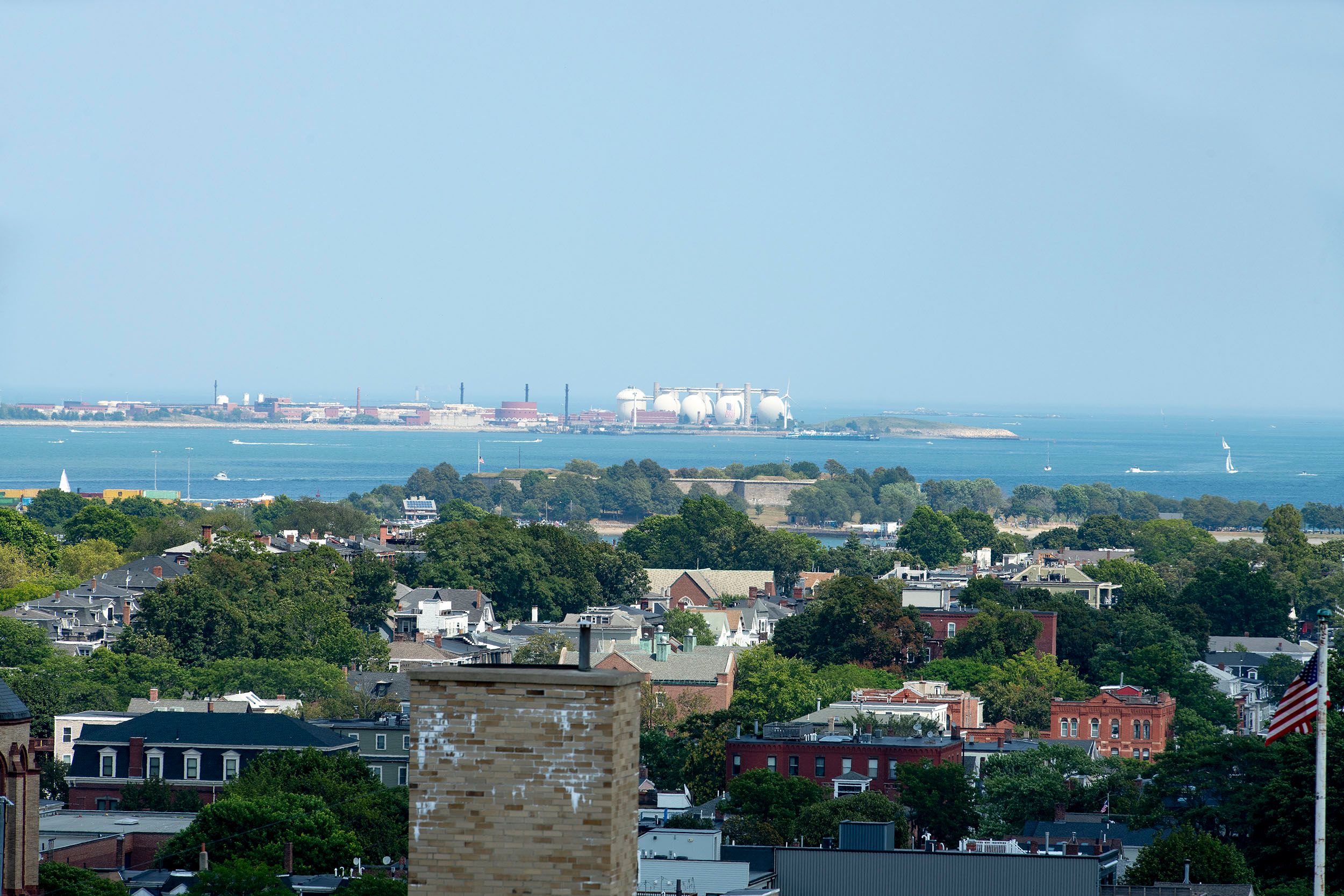 View over-looking Fort Castle and the Boston Harbor
