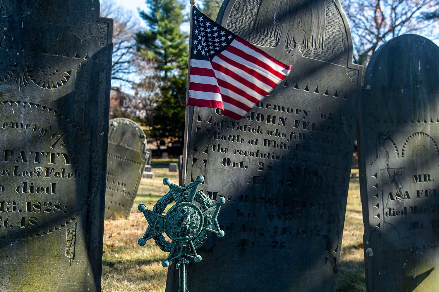 Captain John Felch, North cemetery, Natick, MA