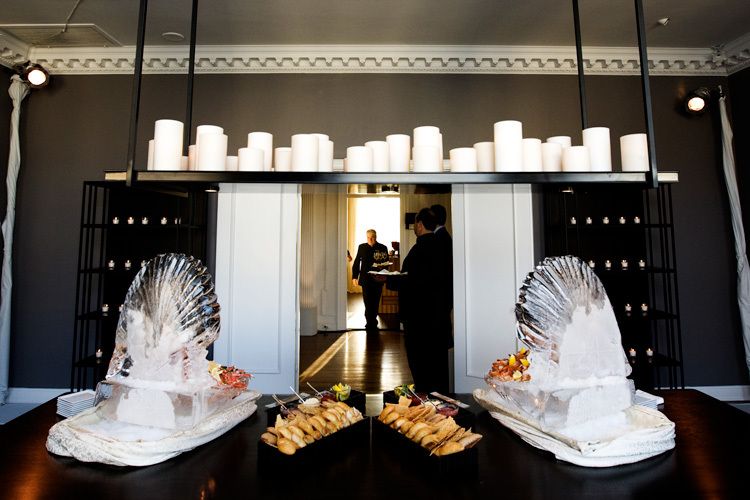 Shrimp hors' dourves in a room with a view