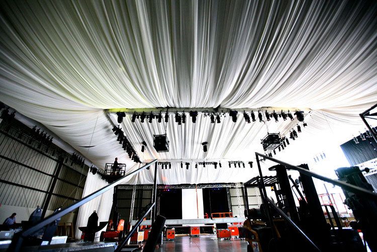 The Sun lit ceiling in Hangar 8, Santa Monica