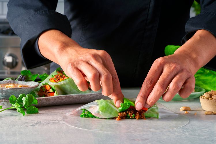 Plant-Based Vietnamese Spring Rolls Kitchen Styling
