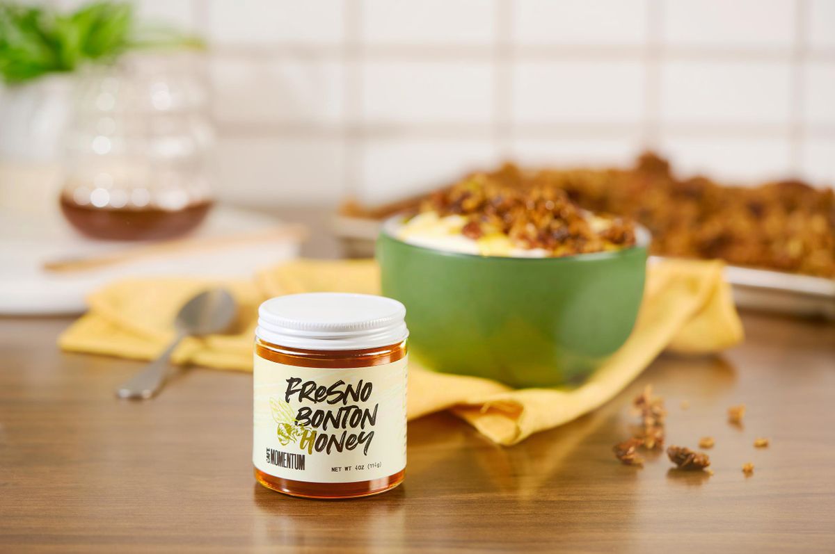 Professional product photographer Fresno Bonton honey Cafe Momentum collaboration