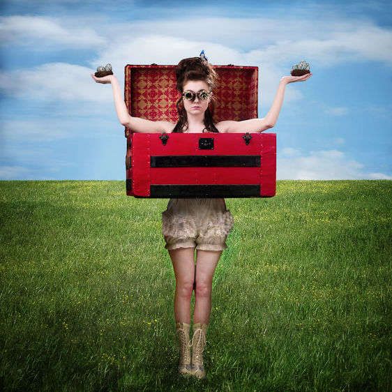 Woman in Red trunk