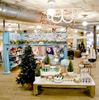 Constructed cardboard facade, ceiling fixture and holiday decor- Anthropologie, Chicago