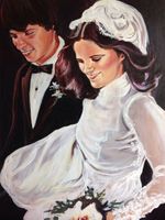 24x36 Fluid Acrylic on Wood, 2015 Wedding Day- private commission