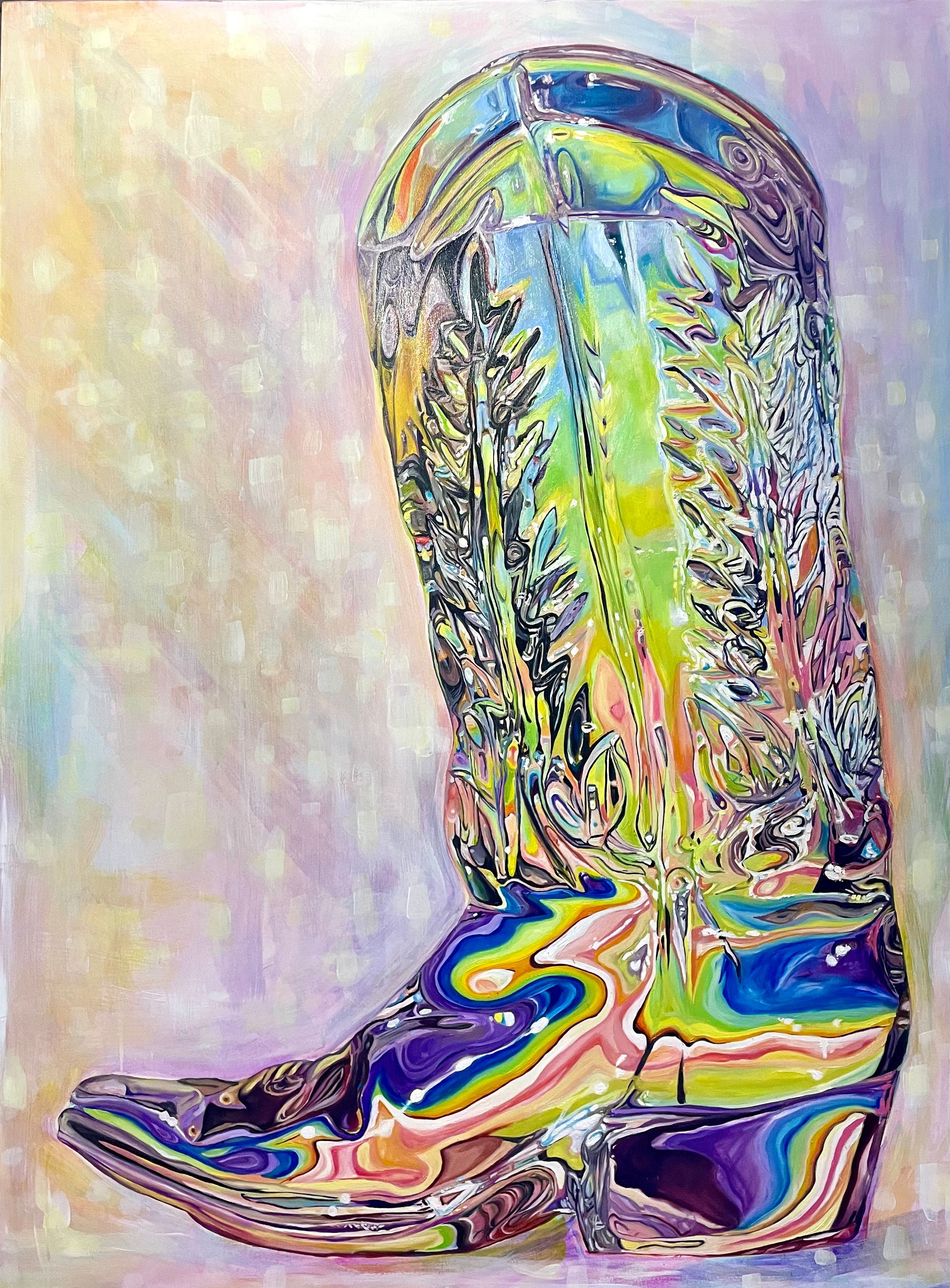 Crystal painted cowboy boot