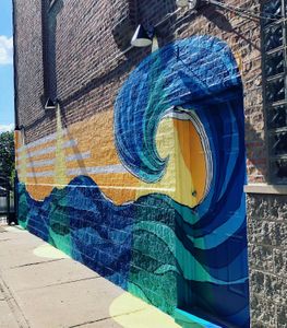 wave mural detail