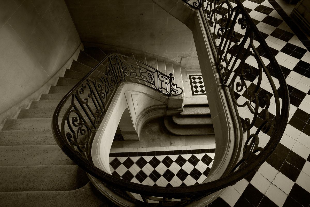 Château de Guermantes Staircase Restoration Hardware Print