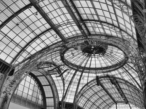 Inquire to acquire official limited edition black and white fine art prints of the historic Grand Palais glass ceiling in Paris by William Curtis Rolf, from the Objects & Architectural Details collection. William Curtis Rolf black and white photography Grand Palais glass ceiling vault architecture study Paris France Architectural Details Portfolio