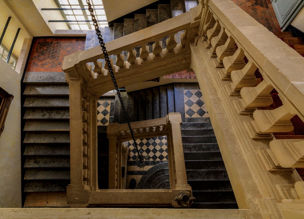 Château de Balleroy Suspended Staircase Fine Art Print