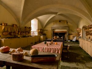 Chateau de Serrant French Kitchen Vaulted Stone Color Print