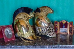 Château de Craon Cavalry Helmets Fine Art Print