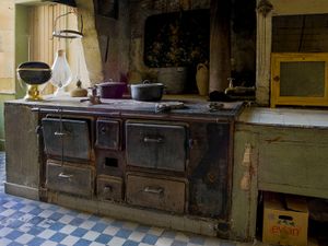 Chateau de Gizeux French Kitchen Ancient Stove Color Print