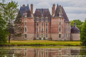 Château de la Motte Château-Renard Loiret Red Brick Moat Fine Art Print
