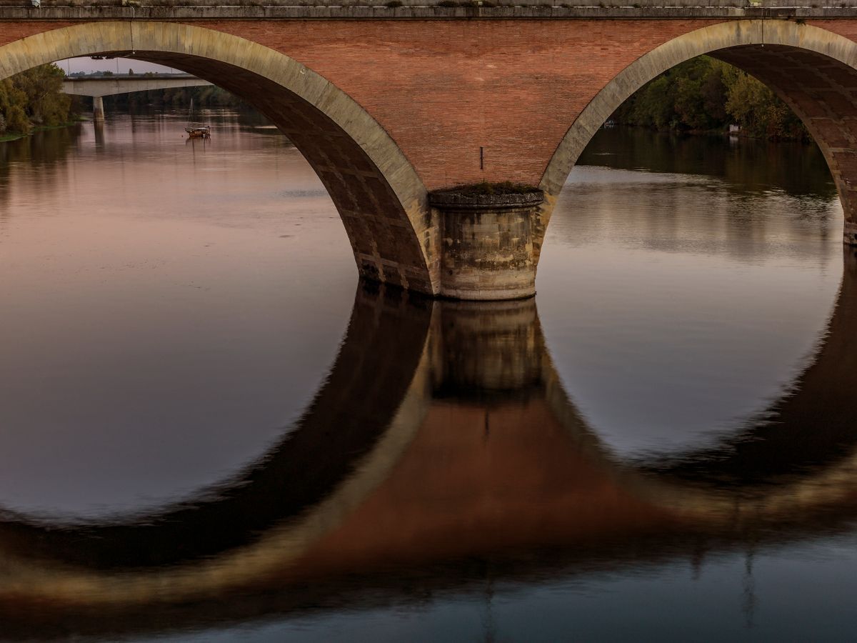 Bergerac, France-Bergerac Bridge over Dordogne river