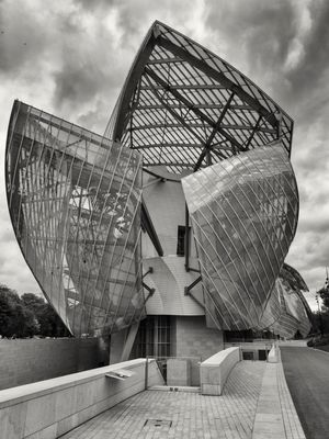 Louis Vuitton Foundation Paris Frank Gehry Black White Print