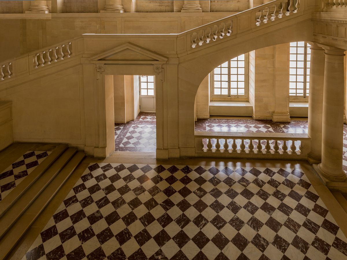 Palace of Versailles Escalier Gabriel Burgundy Marble Print