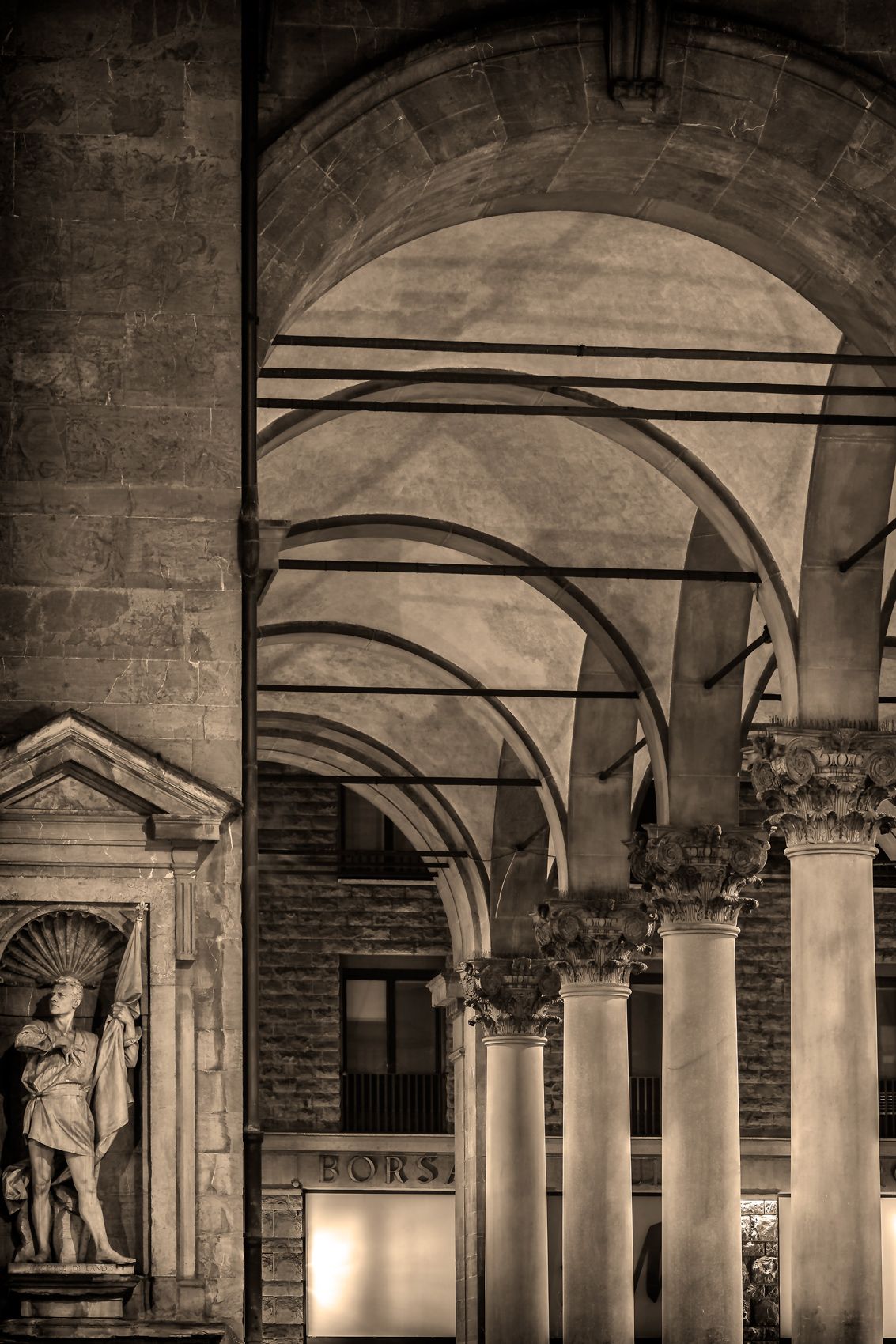 Open-air passage  -the Vasari Corridor, Florence, Italy