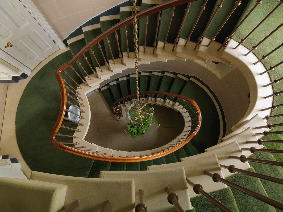 Henbury Hall Cheshire Oval Spiral Staircase Fine Art Print
