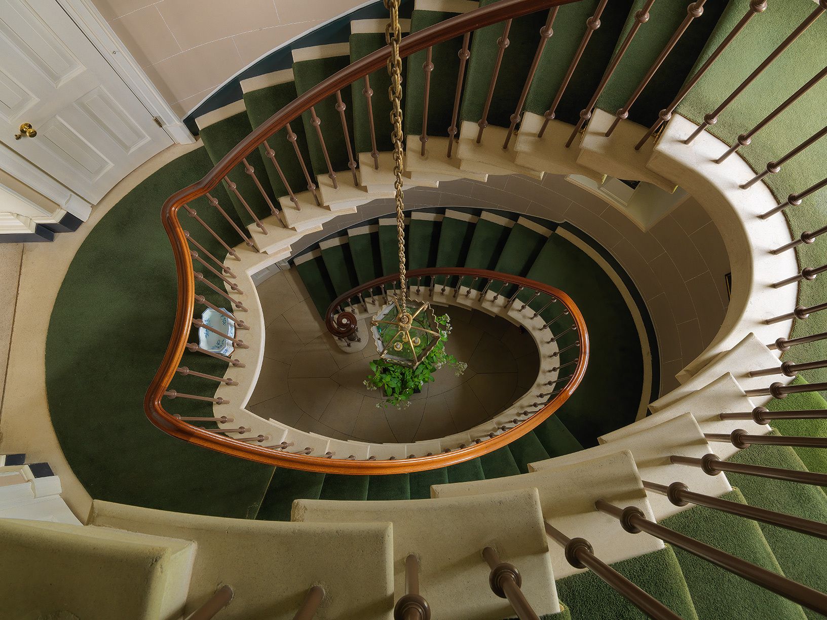 Henbury, downview of spiral staircase