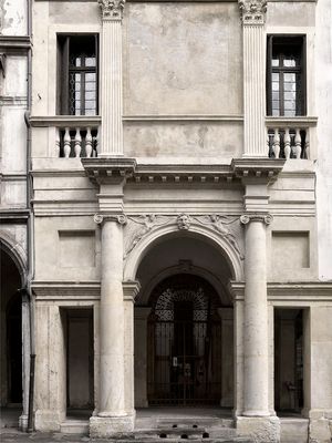 Inquire to acquire official limited edition black and white fine art prints from the Palladian Architecture Study of Andrea Palladio's house in Vicenza, Italy, by William Curtis Rolf. William Curtis Rolf black and white photography Andrea Palladio house Vicenza Italy Palladian Architecture Study Architectural Details Portfolio