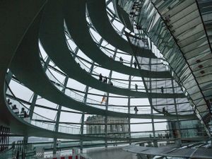 Berlin Reichstag Dome Norman Foster Black White Print