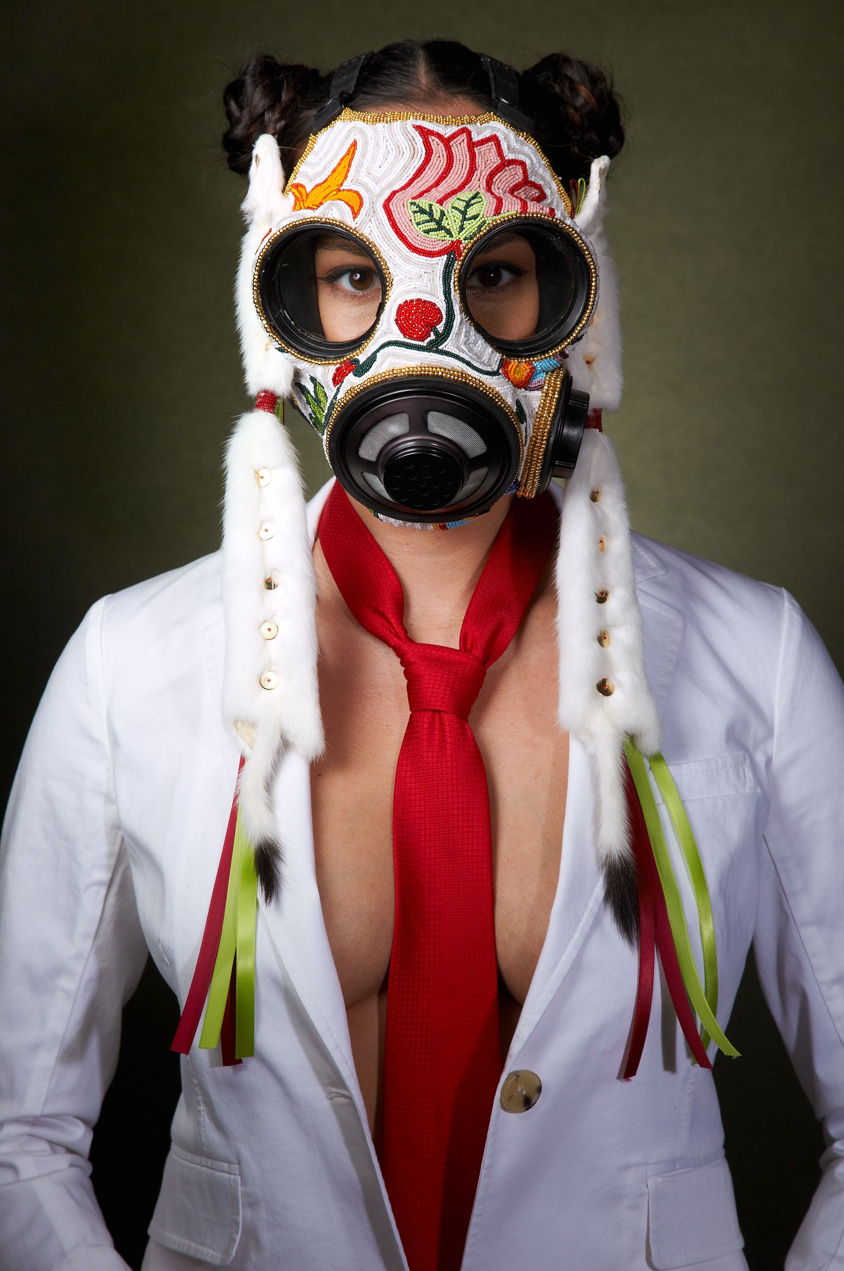 American Indian Beaded Gas Mask
