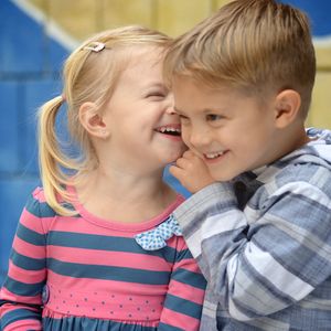 siblings school portrait