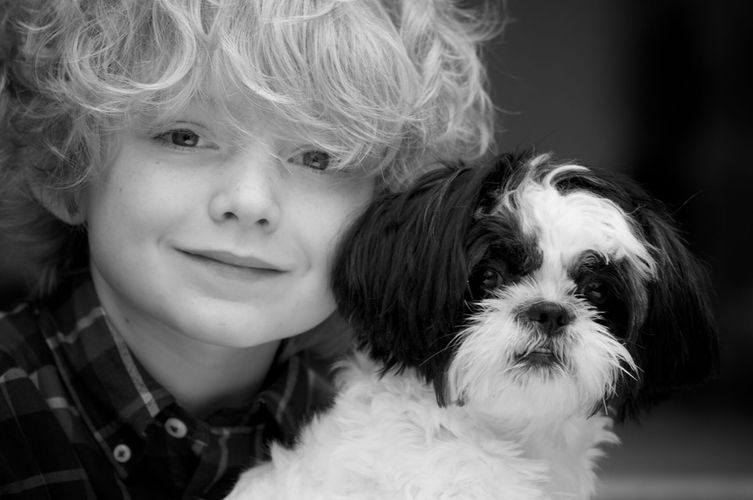family portrait Atlanta GA boy and dog
