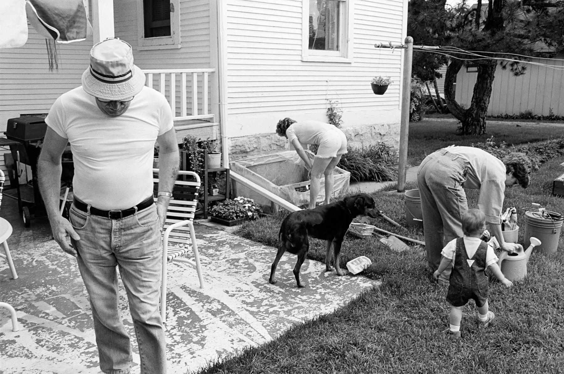 Harry Rhyner, Audrey Rhyner, his daughter Catherine and granddaughter Olivia, Oshkosh, WI, 1986