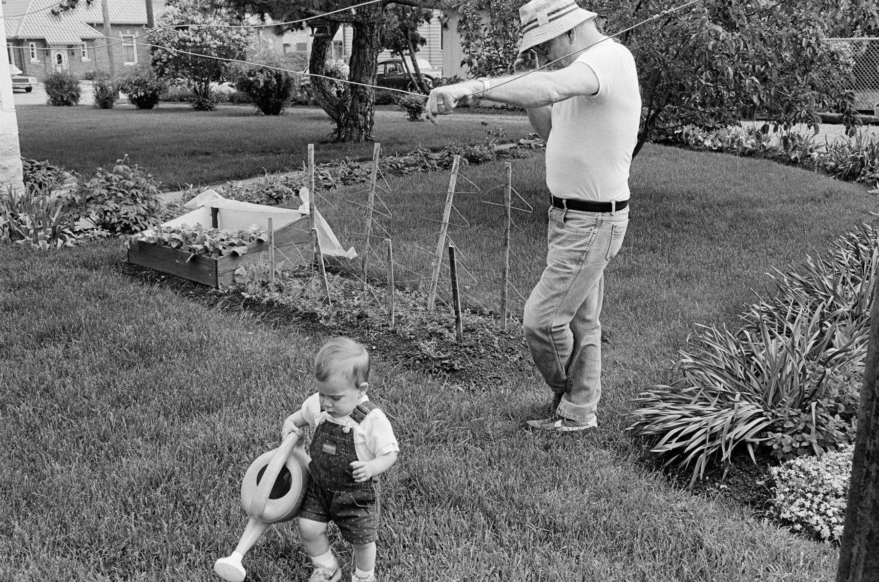 Harry Rhyner and his granddaughter Olivia, Oshkosh, WI, 1986