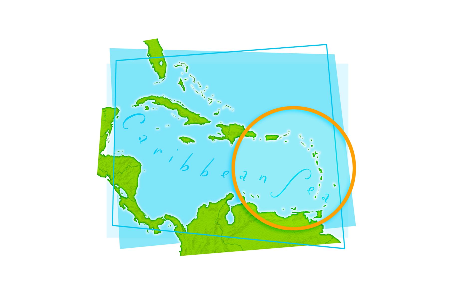 Caribbean | Map Illustration © James Laish